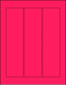Sheet of 2.25" x 9" Fluorescent Pink labels