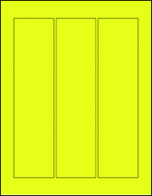 Sheet of 2.25" x 9" Fluorescent Yellow labels