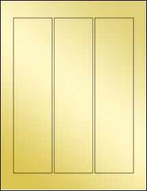 Sheet of 2.25" x 9" Gold Foil Laser labels