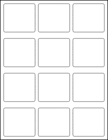 Sheet of 2.5" x 2.25"  labels
