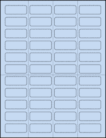 Sheet of 1.75" x 0.7" Pastel Blue labels