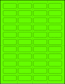 Sheet of 1.75" x 0.7" Fluorescent Green labels
