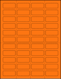 Sheet of 1.75" x 0.7" Fluorescent Orange labels