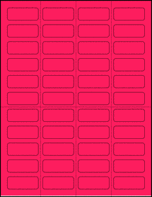 Sheet of 1.75" x 0.7" Fluorescent Pink labels