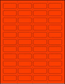 Sheet of 1.75" x 0.7" Fluorescent Red labels