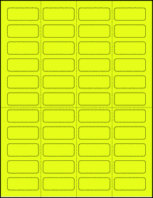 Sheet of 1.75" x 0.7" Fluorescent Yellow labels