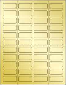 Sheet of 1.75" x 0.7" Gold Foil Laser labels