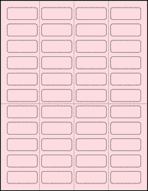 Sheet of 1.75" x 0.7" Pastel Pink labels