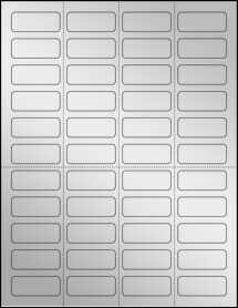Sheet of 1.75" x 0.7" Silver Foil Inkjet labels