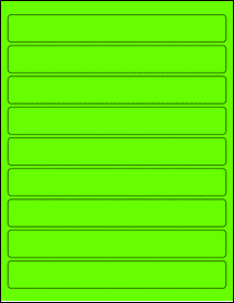 Sheet of 8" x 1" Fluorescent Green labels