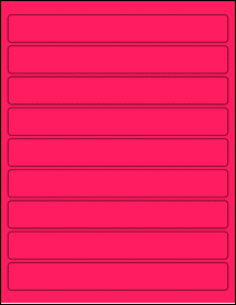 Sheet of 8" x 1" Fluorescent Pink labels
