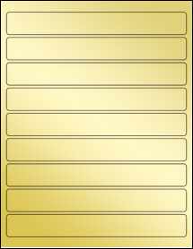 Sheet of 8" x 1" Gold Foil Inkjet labels
