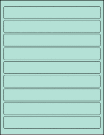 Sheet of 8" x 1" Pastel Green labels