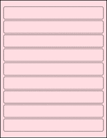 Sheet of 8" x 1" Pastel Pink labels