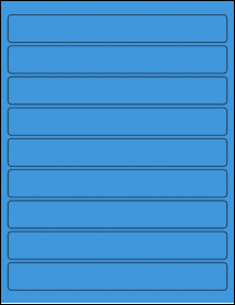 Sheet of 8" x 1" True Blue labels