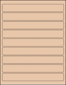 Sheet of 8" x 1" Light Tan labels
