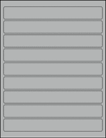 Sheet of 8" x 1" True Gray labels