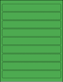 Sheet of 8" x 1" True Green labels
