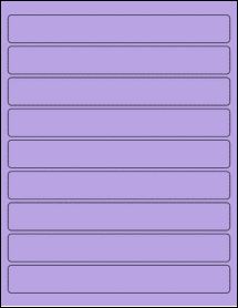 Sheet of 8" x 1" True Purple labels