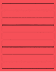 Sheet of 8" x 1" True Red labels