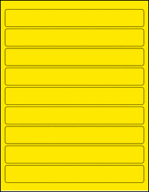 Sheet of 8" x 1" True Yellow labels