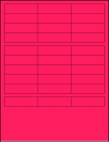 Sheet of 2.625" x 0.75" Fluorescent Pink labels