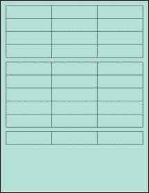 Sheet of 2.625" x 0.75" Pastel Green labels