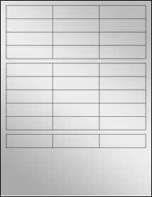 Sheet of 2.625" x 0.75" Silver Foil Laser labels