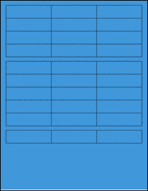 Sheet of 2.625" x 0.75" True Blue labels