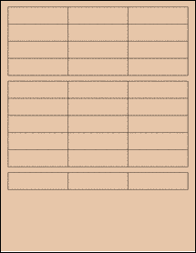 Sheet of 2.625" x 0.75" Light Tan labels
