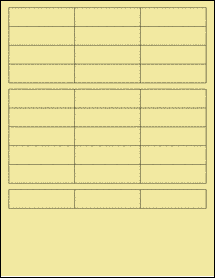 Sheet of 2.625" x 0.75" Pastel Yellow labels