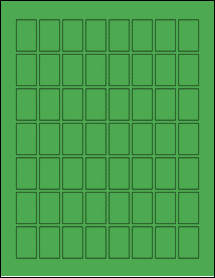Sheet of 0.8" x 1.25" True Green labels