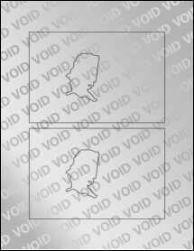 Sheet of 6" x 4" Void Silver Polyester labels