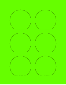 Sheet of 2.75" x 2.5" Fluorescent Green labels