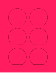 Sheet of 2.75" x 2.5" Fluorescent Pink labels