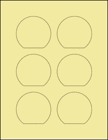 Sheet of 2.75" x 2.5" Pastel Yellow labels
