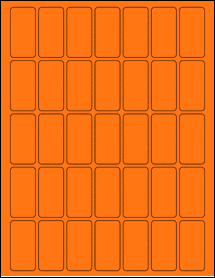 Sheet of 1" x 2" Fluorescent Orange labels