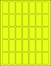 Sheet of 1" x 2" Fluorescent Yellow labels