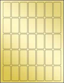 Sheet of 1" x 2" Gold Foil Inkjet labels