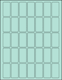 Sheet of 1" x 2" Pastel Green labels