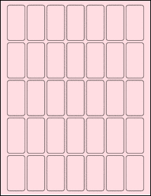 Sheet of 1" x 2" Pastel Pink labels