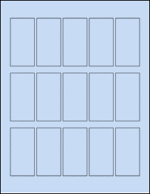 Sheet of 1.3785" x 2.7385" Pastel Blue labels