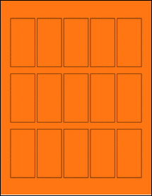 Sheet of 1.3785" x 2.7385" Fluorescent Orange labels