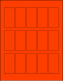 Sheet of 1.3785" x 2.7385" Fluorescent Red labels