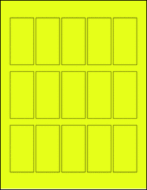 Sheet of 1.3785" x 2.7385" Fluorescent Yellow labels