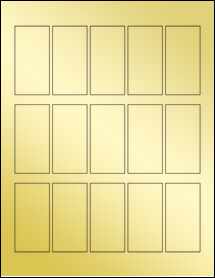 Sheet of 1.3785" x 2.7385" Gold Foil Laser labels