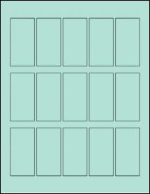 Sheet of 1.3785" x 2.7385" Pastel Green labels