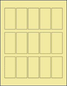 Sheet of 1.3785" x 2.7385" Pastel Yellow labels