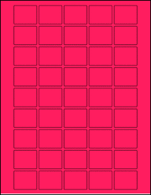 Sheet of 1.3" x 1.05" Fluorescent Pink labels
