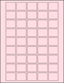 Sheet of 1.3" x 1.05" Pastel Pink labels